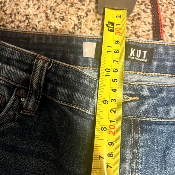 KUT Distressed Medium Wash Ripped Jeans Straight Leg Size 4 - Picture 4 of 6